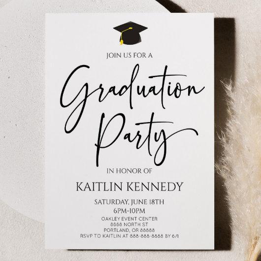 Minimalist Modern Elegant Graduation Party Invitation
