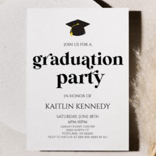 Minimalist Modern Retro Graduation Party Invitation