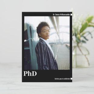 Minimalist Photo PhD Graduation Invitation