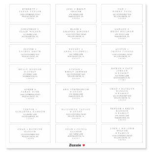 Minimalist Silver Typography Guest Address Labels