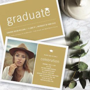 Minimalist Simple Graduate Photo Graduation Party Invitation