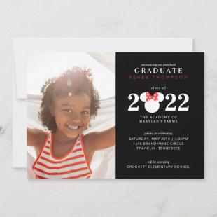 Minnie Mouse Red & Black Preschool Graduation Announcement