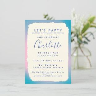 Mod Colorful Groovy Custom Photo Graduation Party Invitation