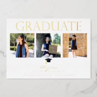 Mod Graduate Hat 4 Photo Graduation Announcement 2
