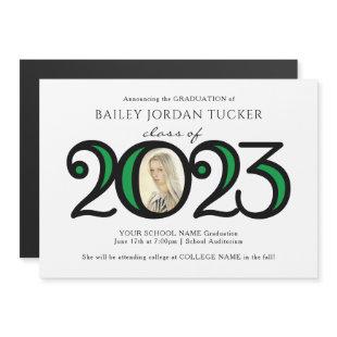 Modern 2022 Photo Green Graduation Magnet