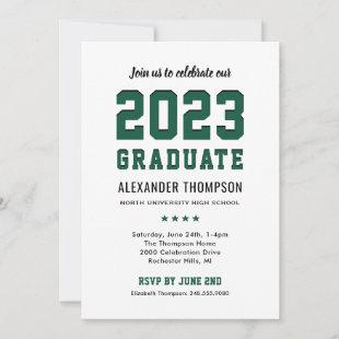 Modern 2023 Graduate Green Graduation Party Invitation