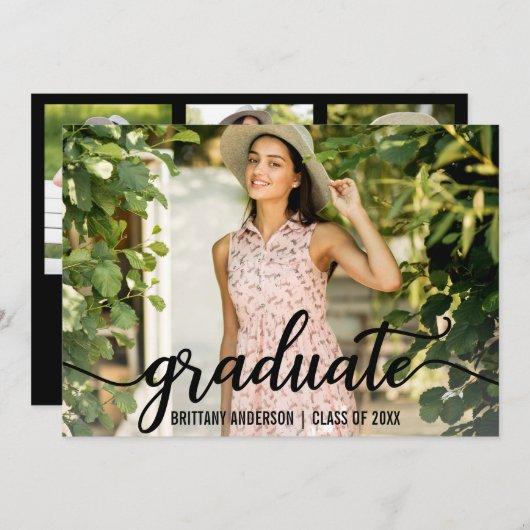 Modern 4 Photo Graduation Announcement Card
