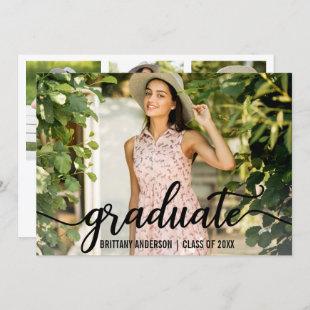 Modern 4 Photo Graduation Announcement Card W