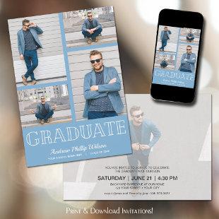 Modern 5 Photo Graduation Party Invitation