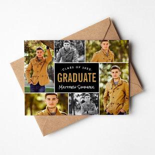 Modern 6 Photo Collage Graduation Party Invitation
