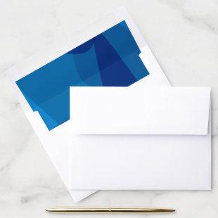Modern Abstract Blue Invitation Envelope Liner