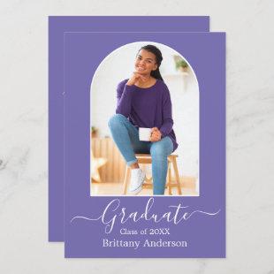 Modern Arch Periwinkle Graduation Party Invitation