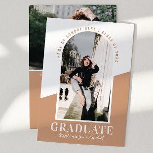 Modern Arch Photo Neutral Graduation Announcement
