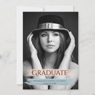 Modern Artistic Black And White Photo Graduation Announcement