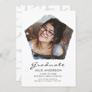 Modern Artsy Cut-out Graduation Party Invite