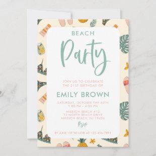 Modern Beach Party Any Age or Event Invitation