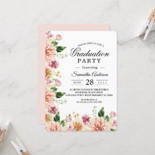 Modern Beauty Watercolor Colorful Flowers Invitation