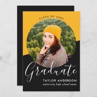 Modern Black - Photo Graduation Party Invitation