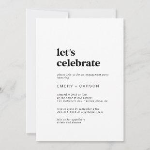 Modern Black Typography Let's Celebrate Invitation