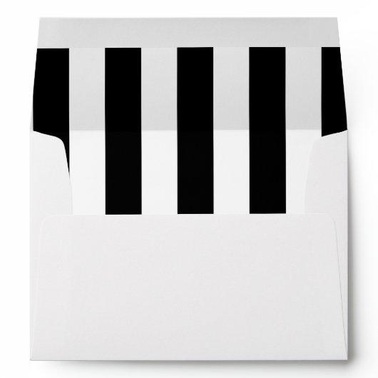 Modern Black White Stripes for 5x7 Invitation Card Envelope
