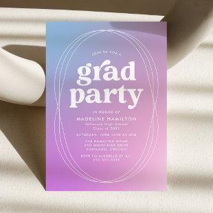 Modern Blue and Purple Gradient Graduation Party Invitation