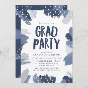 Modern Brush Strokes | Graduation Party Invitation