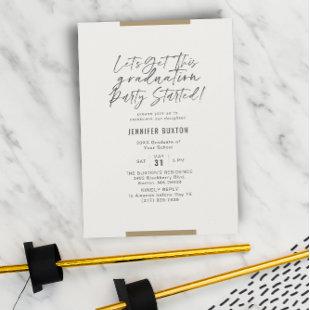 Modern Calligraphy Olive Green Graduation Party Invitation