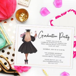 Modern Casual Script Graduation Party Invitation