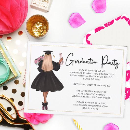 Modern Casual Script Graduation Party Invitation