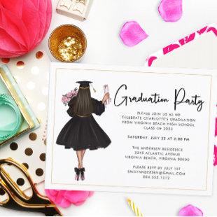 Modern Casual Script Graduation Party Invitation Postcard