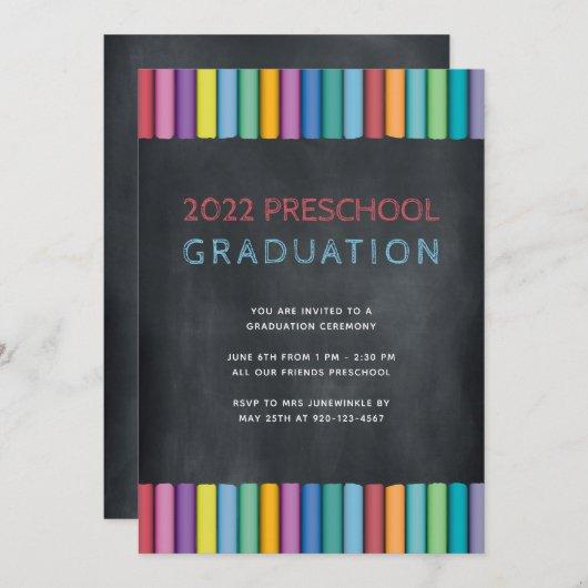 Modern Chalk Preschool Graduation Invitation