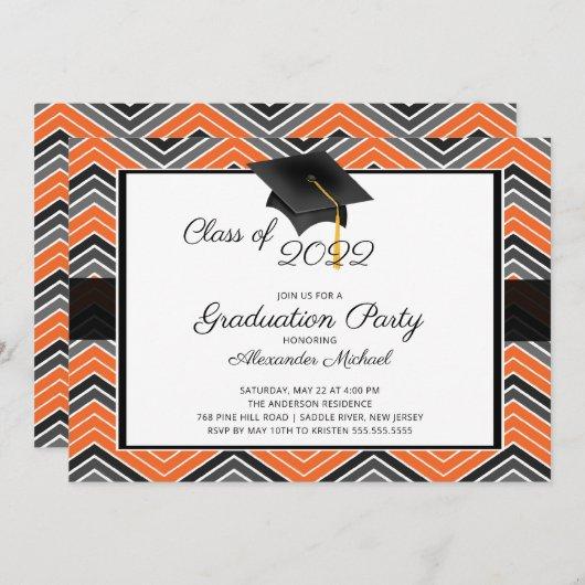Modern Chevron Graduate Tassel Graduation Party In Invitation