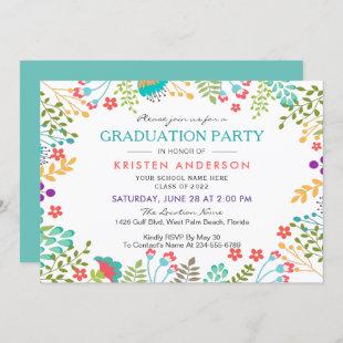 Modern Chic Fresh Floral 2022 Graduation Party Invitation