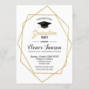 Modern Chic Geometric Graduation Party Invitation