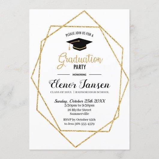 Modern Chic Geometric Graduation Party Invitation