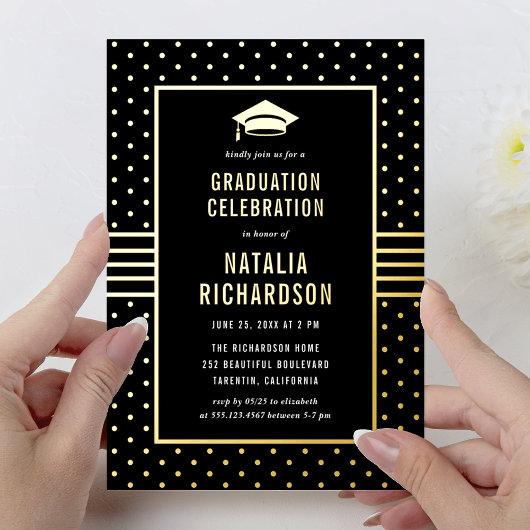 Modern Chic Gold Foil Graduation Party Invitation Foil Invitation