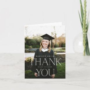 Modern Chic Type Photo Graduation Thank You Card