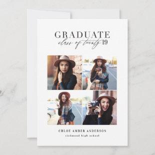 Modern class of 2019 photo graduation announcement