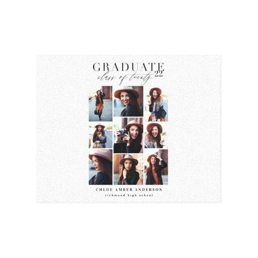 Modern class of 2019 photo graduation announcement canvas print