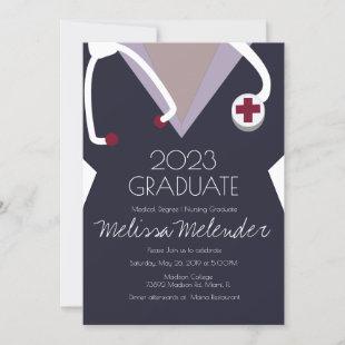Modern Class of 2023 Medical Nurse Graduation Invitation