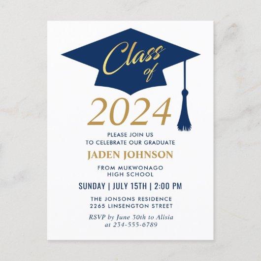 Modern class of 2023 PHOTO Graduation Party Holiday Postcard