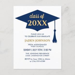 Modern class of 2024 PHOTO Graduation Party Holiday Postcard