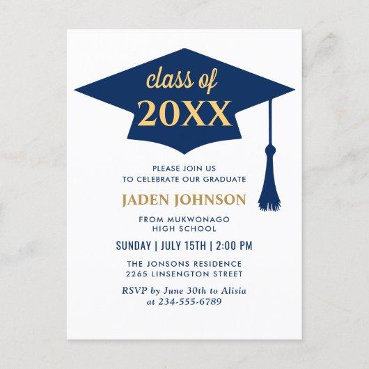 Modern class of 2024 PHOTO Graduation Party Holiday Postcard