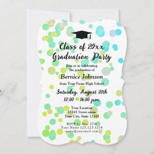 Modern confetti dot High School graduation party Invitation