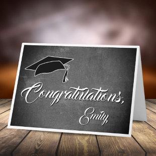 Modern Congratulations Chalkboard Graduation Card
