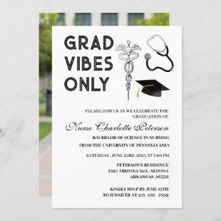 Modern Custom Photo Nurse Graduation Party Invitation