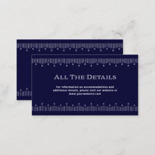 Modern Deco | Elegant Navy Blue and White Details Enclosure Card