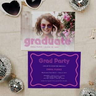 Modern Disco Typography and Photo | Grad Party Announcement