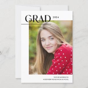 Modern Editorial 2024 Grad 1-Photo Graduation Invitation