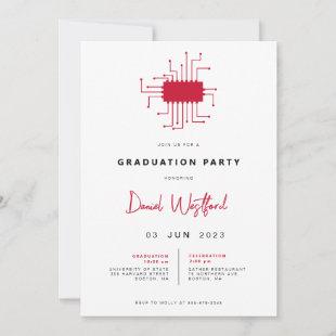 Modern Electrical Engineer Graduation Party Invite
